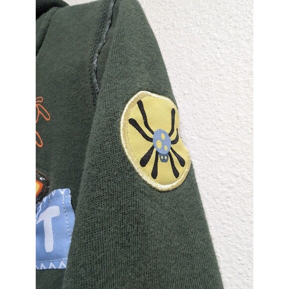 Vintage Disney Jacket 2T Tigger Olive Green Olive Zip Up Y2K Sweatshirt Hoodie - Picture 7 of 9